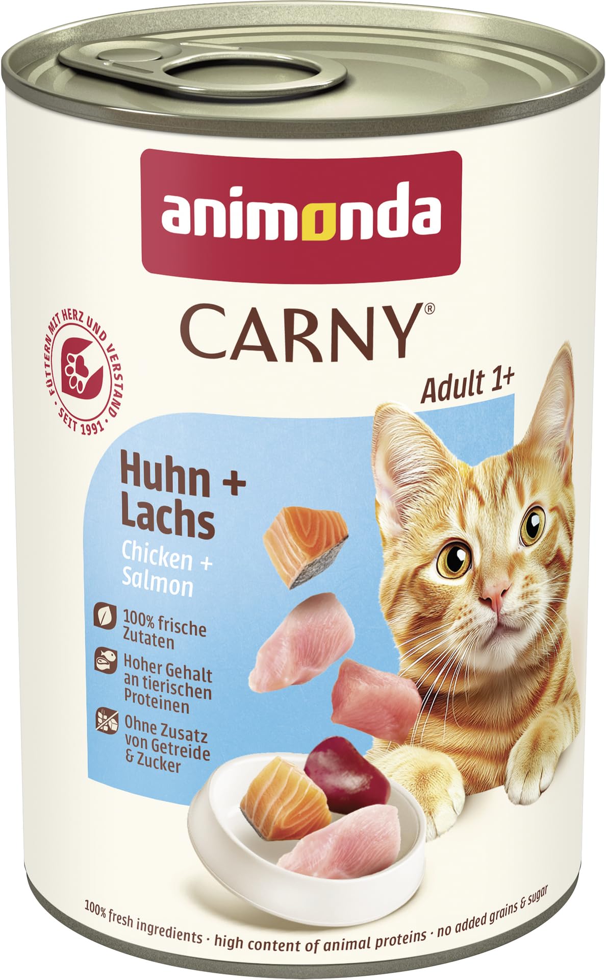 Mitrā kaķu barība animonda Carny Adult, vista + lasis, 6 x 400 g