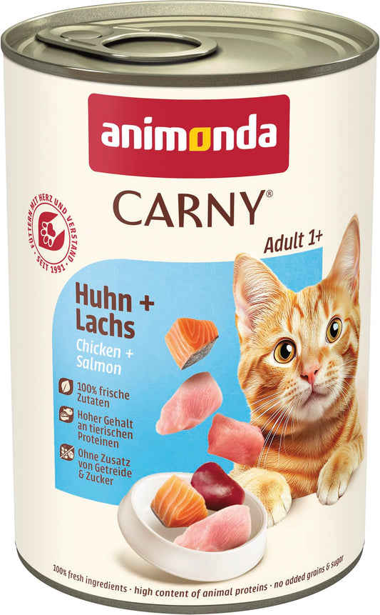Mitrā kaķu barība animonda Carny Adult, vista + lasis, 6 x 400 g
