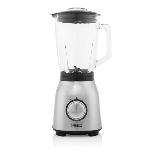 Princess Standmixer - 4 speed levels, pulse function, 6 blades, 1000W, 1.5L glass jar, brushed stainless steel, model 212091
