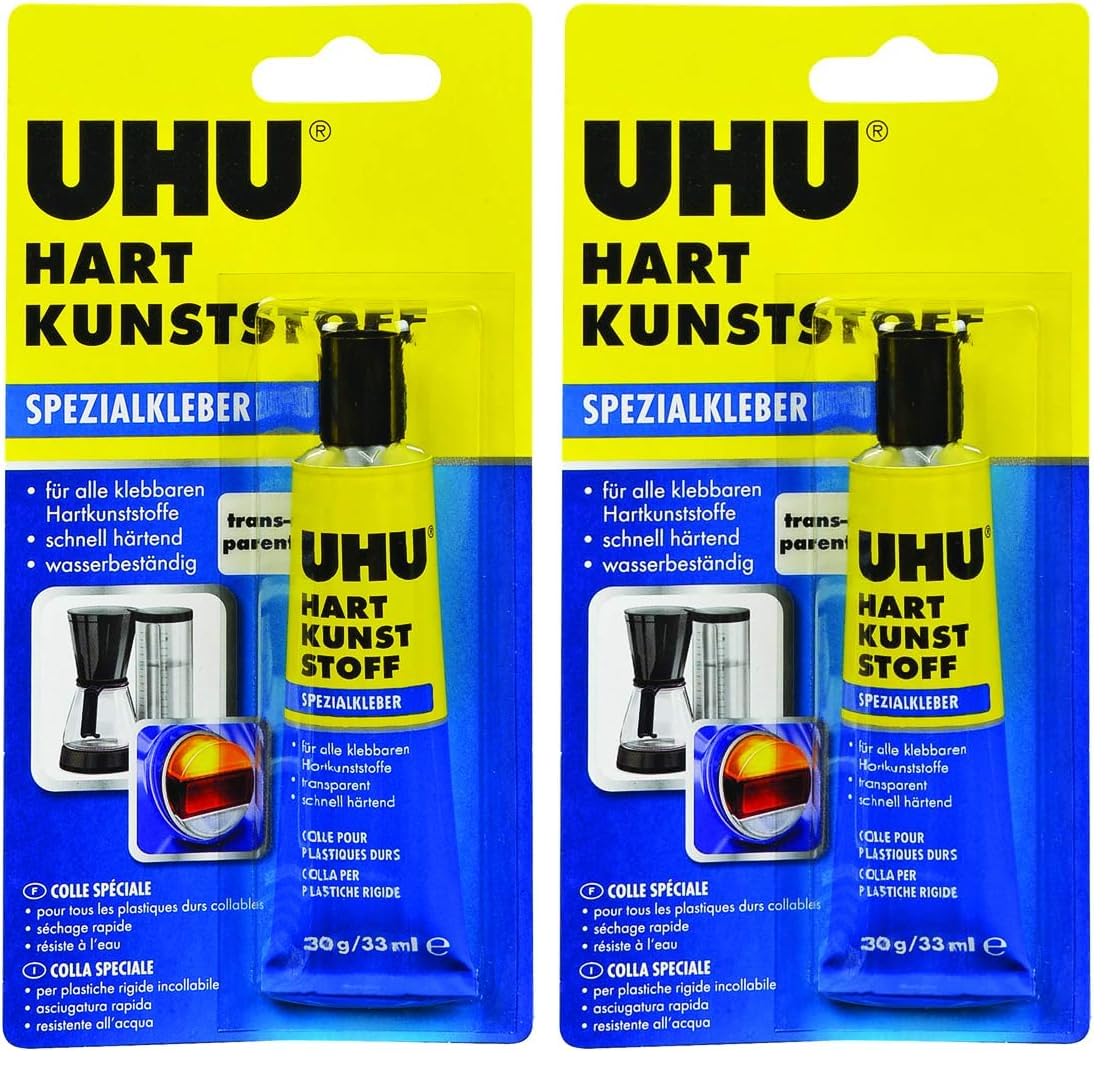 Līme cietai plastmasai UHU Spezialkleber Hart Kunststoff, 30 g (2 iepakojumā)