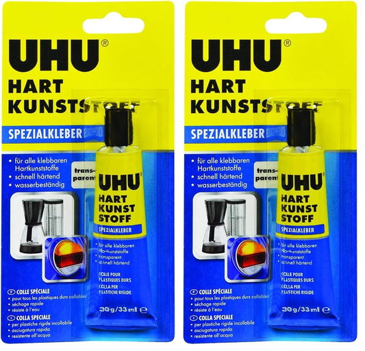 Līme cietai plastmasai UHU Spezialkleber Hart Kunststoff, 30 g (2 iepakojumā)