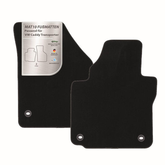 MAT10 – Auto paklāji, kas piemēroti VW Caddy Transporter (BJ 02/2004 - 12/2006, tips 2K) no velūra | 2 daļu automašīnu paklāju komplekts | izturīga oriģinālo ražotāju kvalitāte, ražots Vācijā