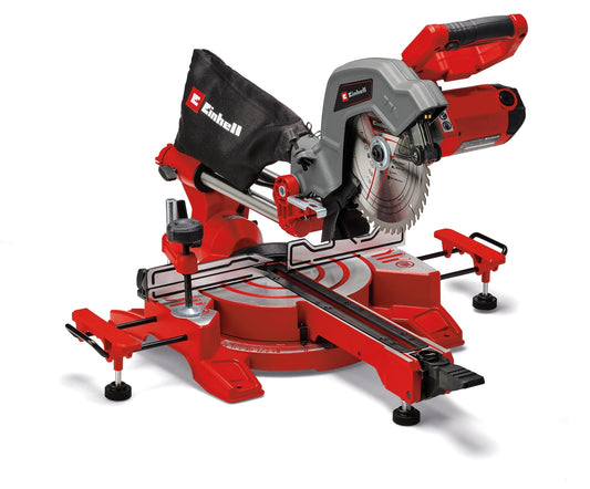 Einhell TC-SM 216 - 1600W mitre saw, 65mm cutting depth, 305mm width, 216mm blade, pull function, adjustable rotary table, laser.