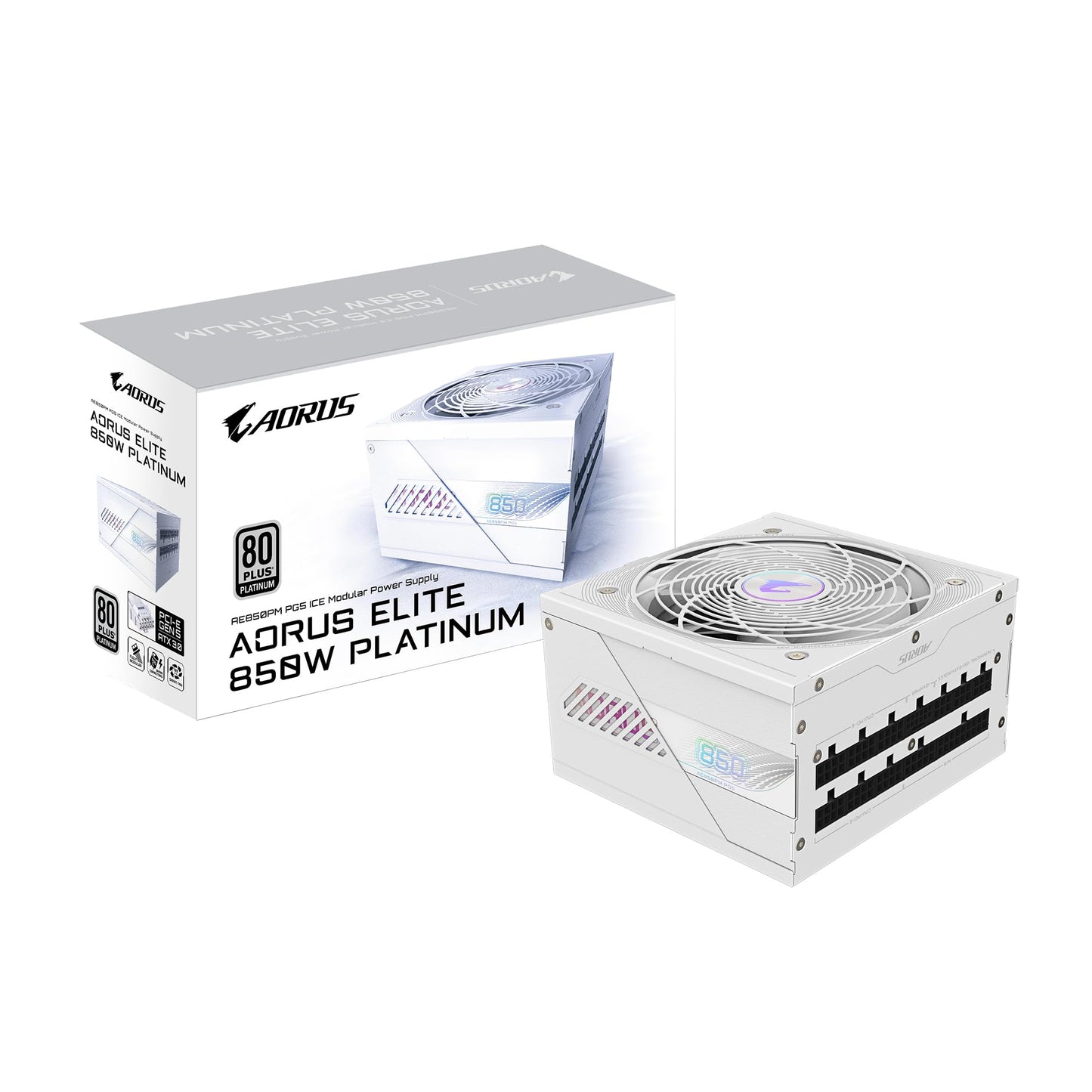 GIGABYTE AORUS Elite P850W - PCIe 5.0, 80 Plus Platinum, fully modular, 120mm fan, ATX 3.0 compatible, EU plug