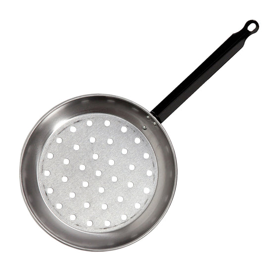 IMEX EL ZORRO 63122 - Emaljēta pelēka panna 28 cm, ideāla kastanēm un citiem ēdieniem.