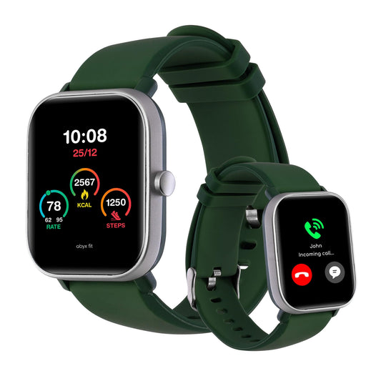 Abyx FIT Ozone 3 - 1.6" display, 20-day standby, Bluetooth 5.0, IP68 waterproof, heart rate monitor, sleep analysis, green