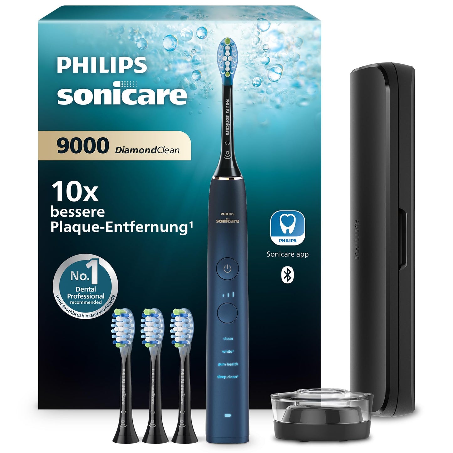 Elektriskā zobu birste Philips Sonicare Series 3100 – ultraskaņas zobu birste, spiediena sensors, 3 intensitātes līmeņi, EasyStart, SmarTimer, 14 dienu darbība, ceļojuma futrālis, melna un rozā, 2 gab., HX4072/42, [jauns]