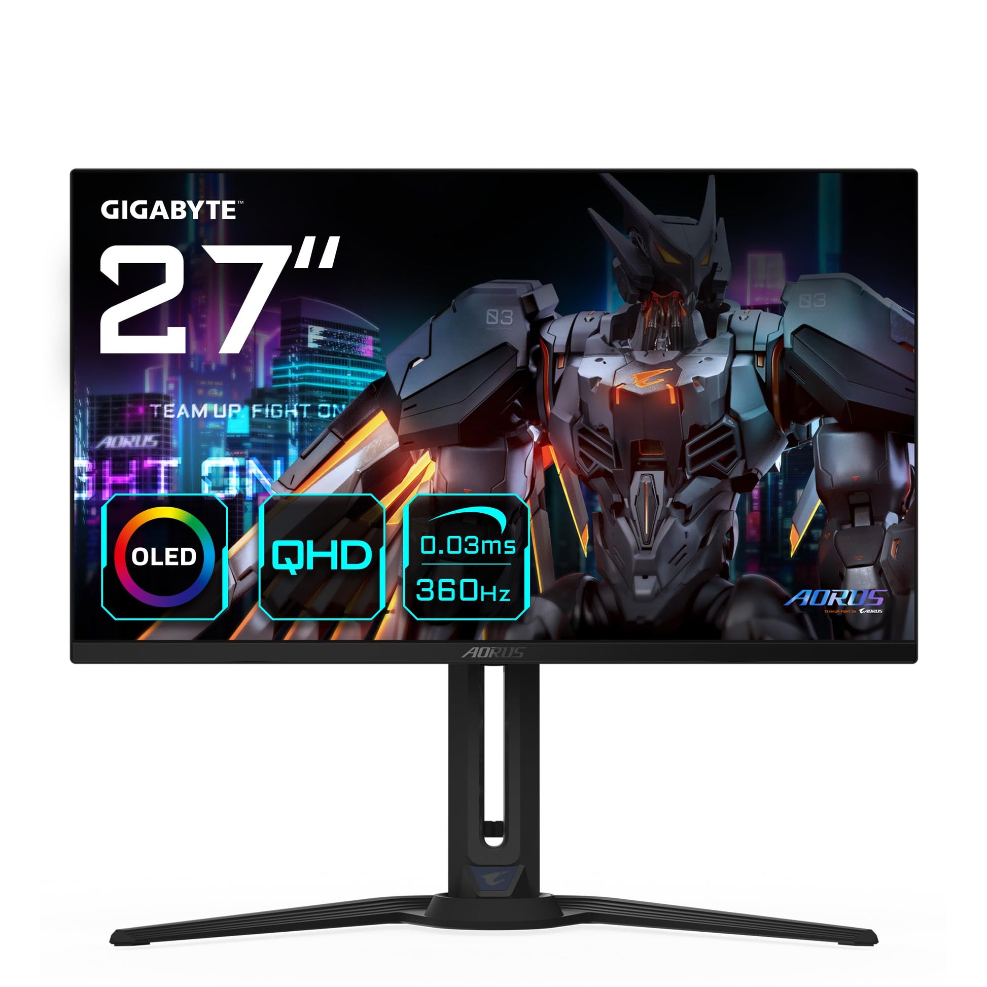 Gigabyte AORUS FO27Q3 - 27” OLED, 2560x1440 QHD, 360Hz, 0.03ms, KVM, FreeSync Premium Pro, DisplayHDR 400