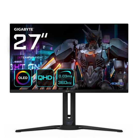 Gigabyte AORUS FO27Q3 - 27” OLED, 2560x1440 QHD, 360Hz, 0.03ms, KVM, FreeSync Premium Pro, DisplayHDR 400