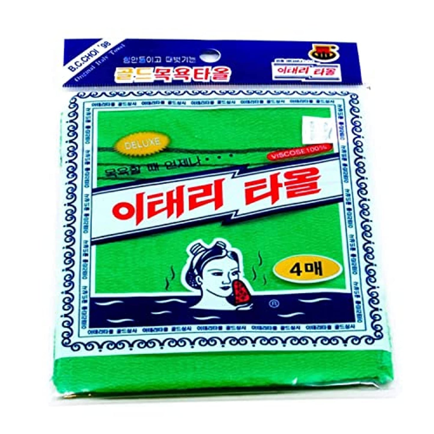 Pīlinga mazgāšanās lupatiņa Techef Home Korean Italy, 4 gab., viskoze, zaļa