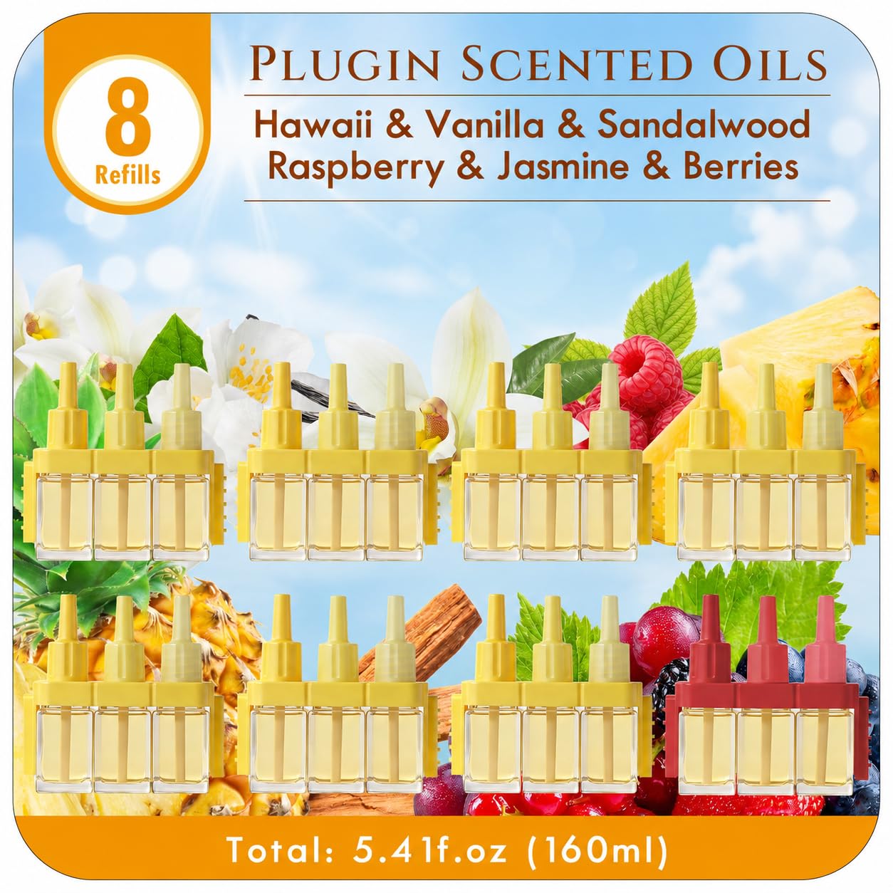 Aromāta uzpildes flakoni Scent-Hi, saderīgi ar Febreze/Ambi Pur 3Volution, 20ml, 8 gab.