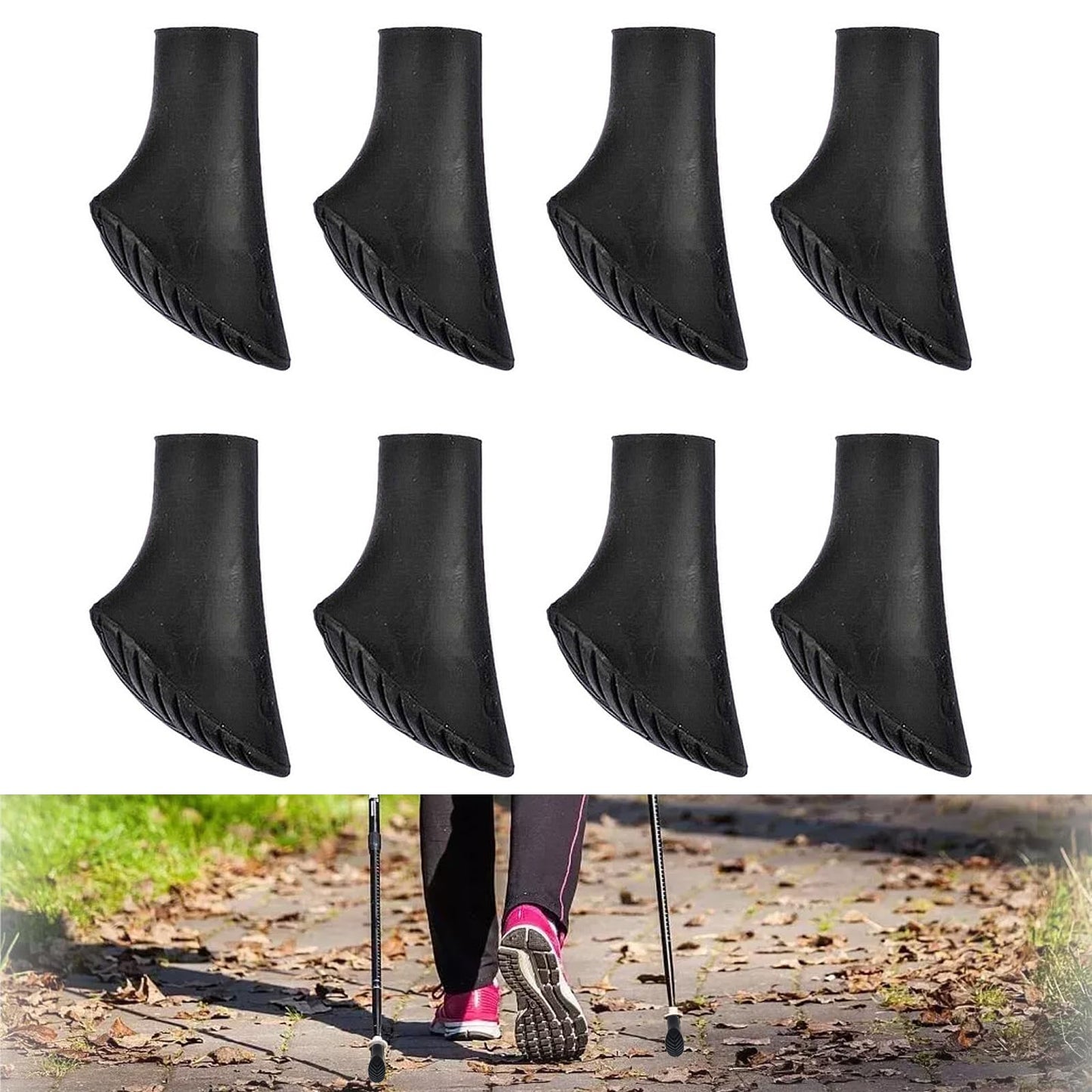 Nordic Walking gumijas uzgaļi 8 gab. gājiena nūjām, 10mm