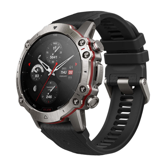 Amazfit Falcon 49mm - Dual-band GPS, smart coach, 150 sports modes, sapphire display, titanium body, 20 ATM water-resistant.