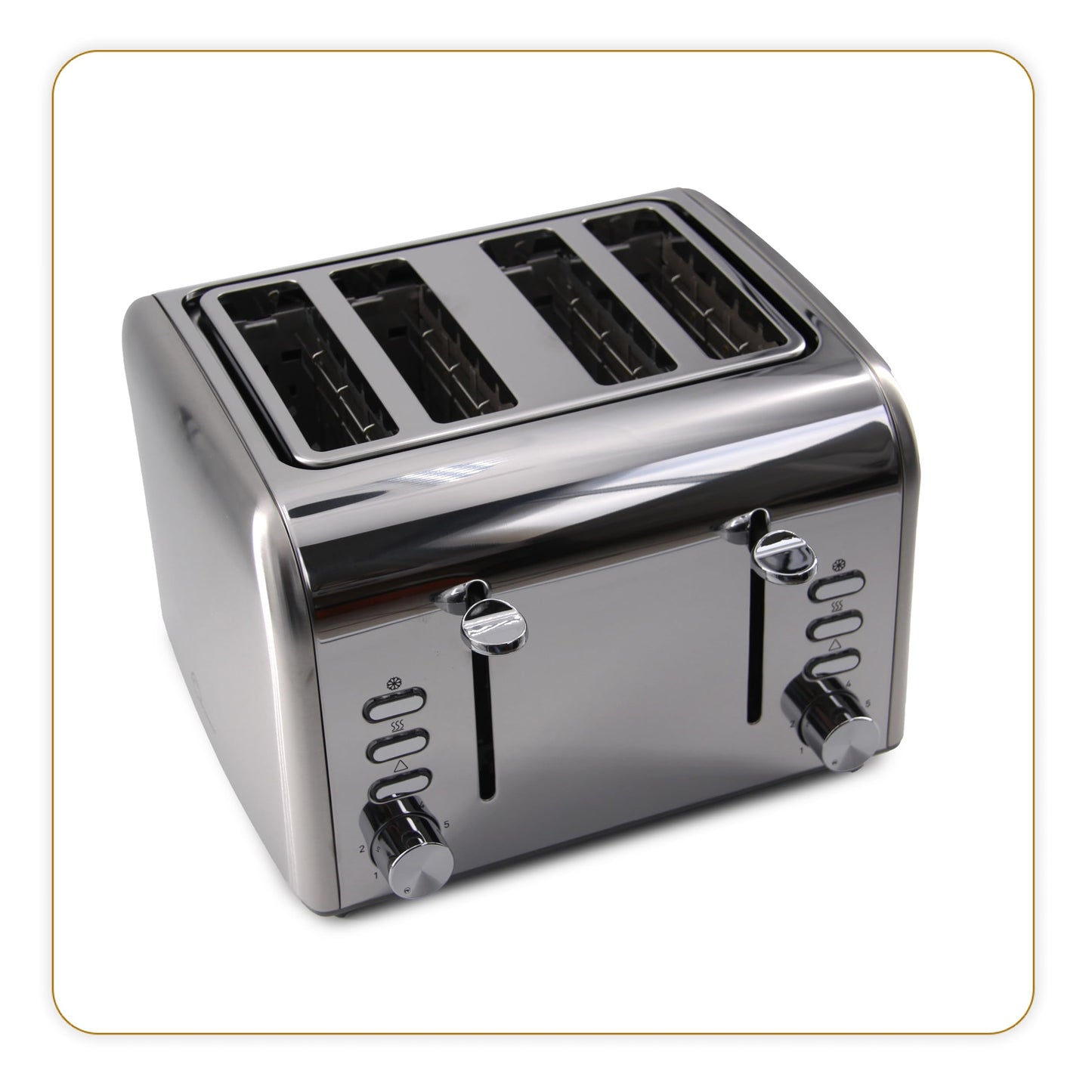 MAZS SVERES 8698 Premium nerūsējošā tērauda, tosteris, 4 mainīgas atveres, 2 sildīšanas zonas neatkarīgai atkausēšanai, 1600 W, viss nerūsējošais tērauds