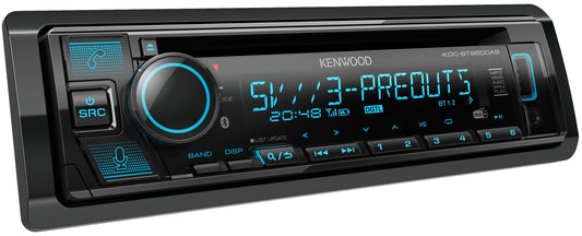 Kenwood KDC-BT960DAB CD automašīnas radio ar DAB+ & Bluetooth brīvroku sistēmu (USB, AUX-In, 3 x Pre-Out 5V, Amazon Alexa, skaņas procesors, 4x50 W, VAR. apgaismojums, DAB+ antena)