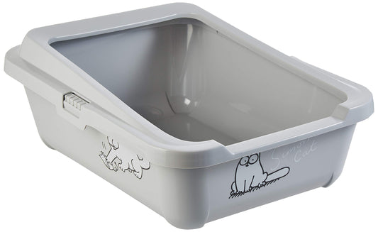 Kaķu tualete Simon's Cat ar apmali L: 43 cm B: 32 cm H: 16 cm pelēka