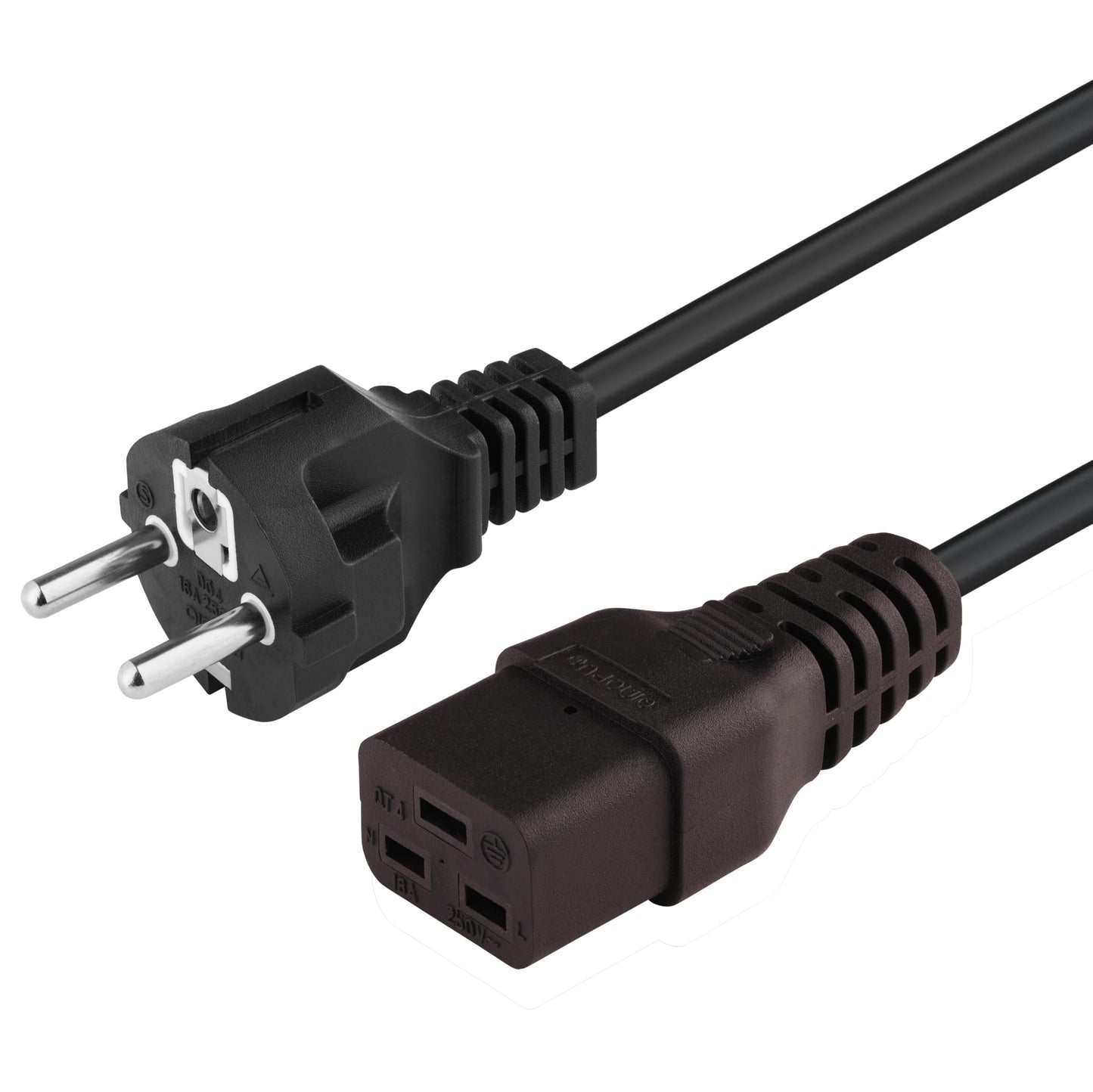 Strāvas kabelis PremiumCord 230V, 3 m, ar zemējuma kontaktu C19 ligzdai, IEC 320, 3-polīgs