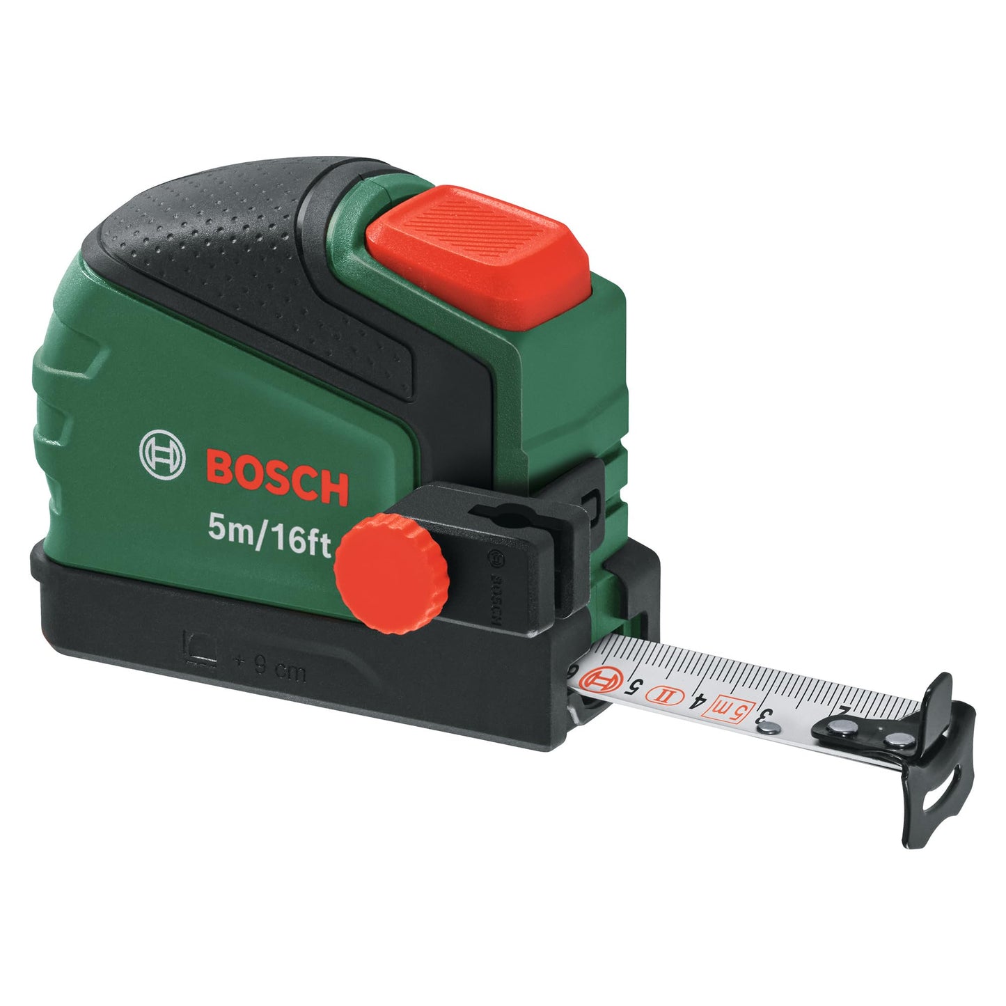 Bosch mērlente 5m/16ft ar zīmuļa turētāju, Auto-Lock, neilona pārklājums, 22mm, ergonomisks Softgrip