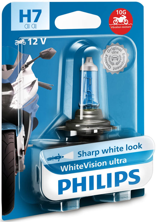 Philips automobiļu apgaismojums H7 WhiteVision ultra moto