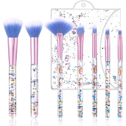 Vēdekļa formas grima otu komplekts WLLHYF Crystal Sparkles pūderim un tonālajam krēmam