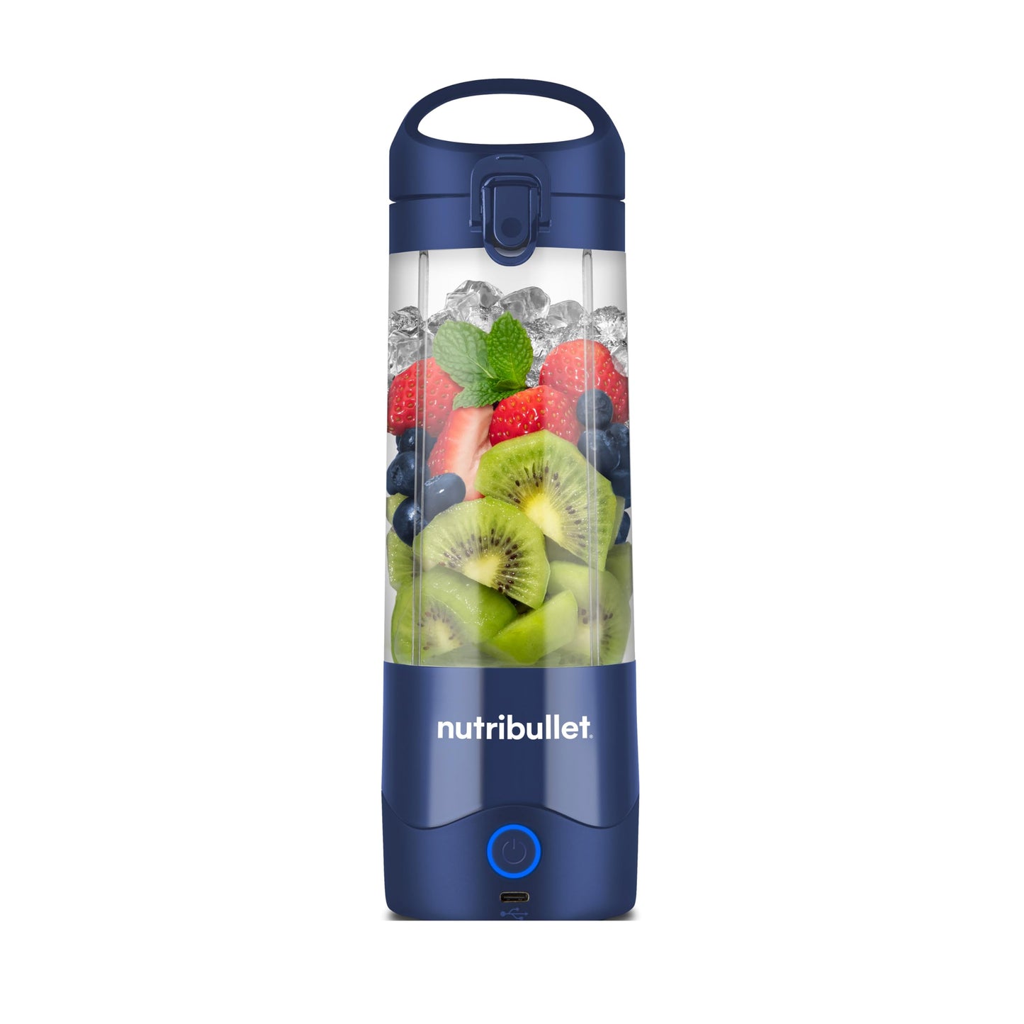 nutribullet rokas mikseris, rokas mikseris, 475ml BPA bezmaksas, mini mikseris, daudzfunkcionālais mikseris, USB-C lādētājs, vairāk nekā 15 maisīšanas cikli, jūras zils, NBP003NBL