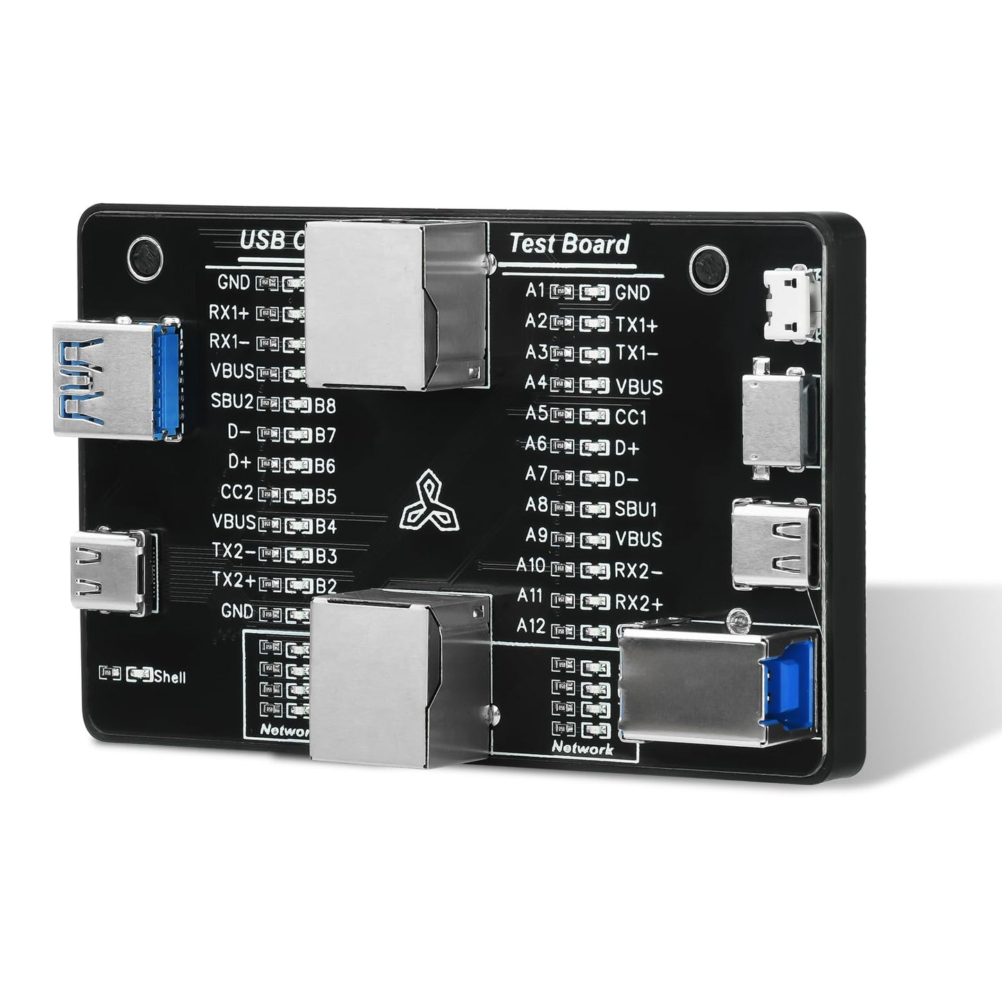 Kabeļu testers Heemol USB-C 24Pin nepārtrauktības pārbaudei, RJ45 tīkla testeris, Lightning un Micro-B testers, ar bateriju, saderīgs ar USB3.0/3.1/3.2 Type C ātrais detektors vadu anomālijām