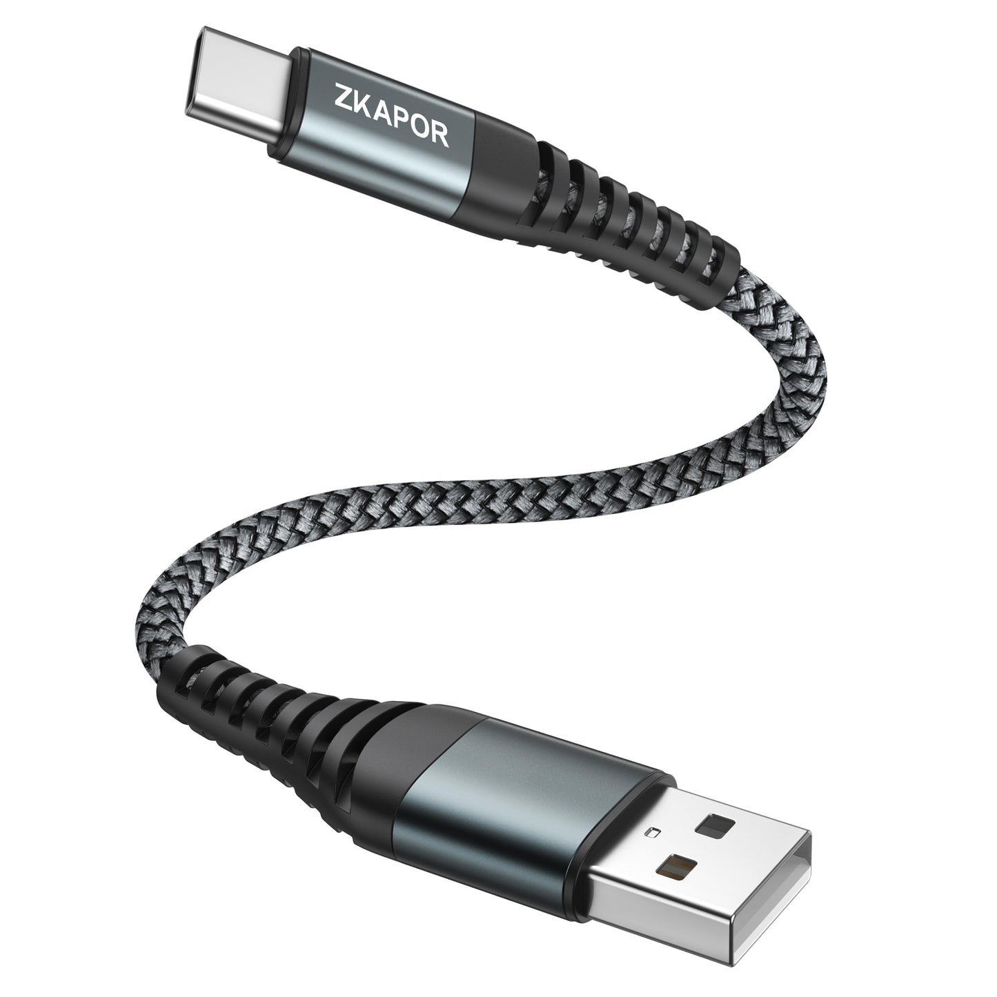 USB-C kabelis 30 cm ZKAPOR, ātrās uzlādes kabelis, 3A, Type-C