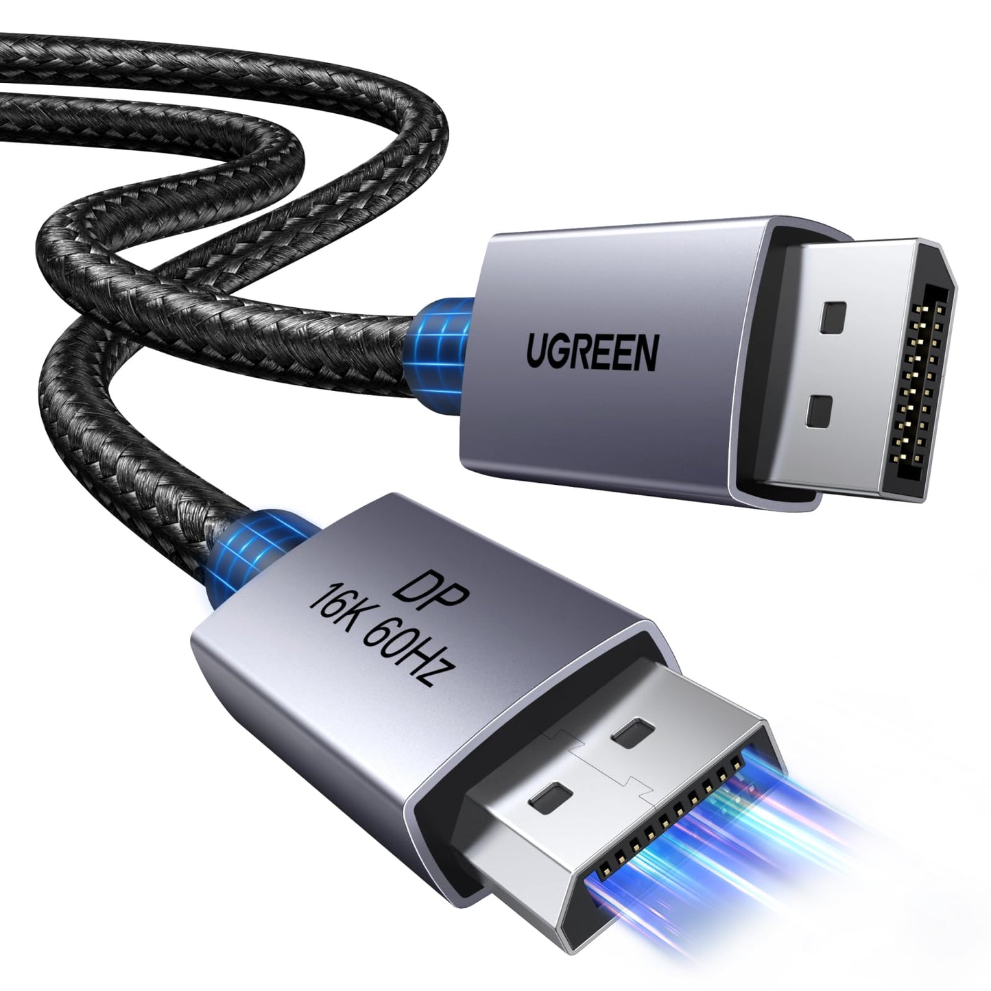 UGREEN DisplayPort kabelis 2.1 16K 10K 60Hz 8K 120Hz 4K 240Hz 165Hz, 2M