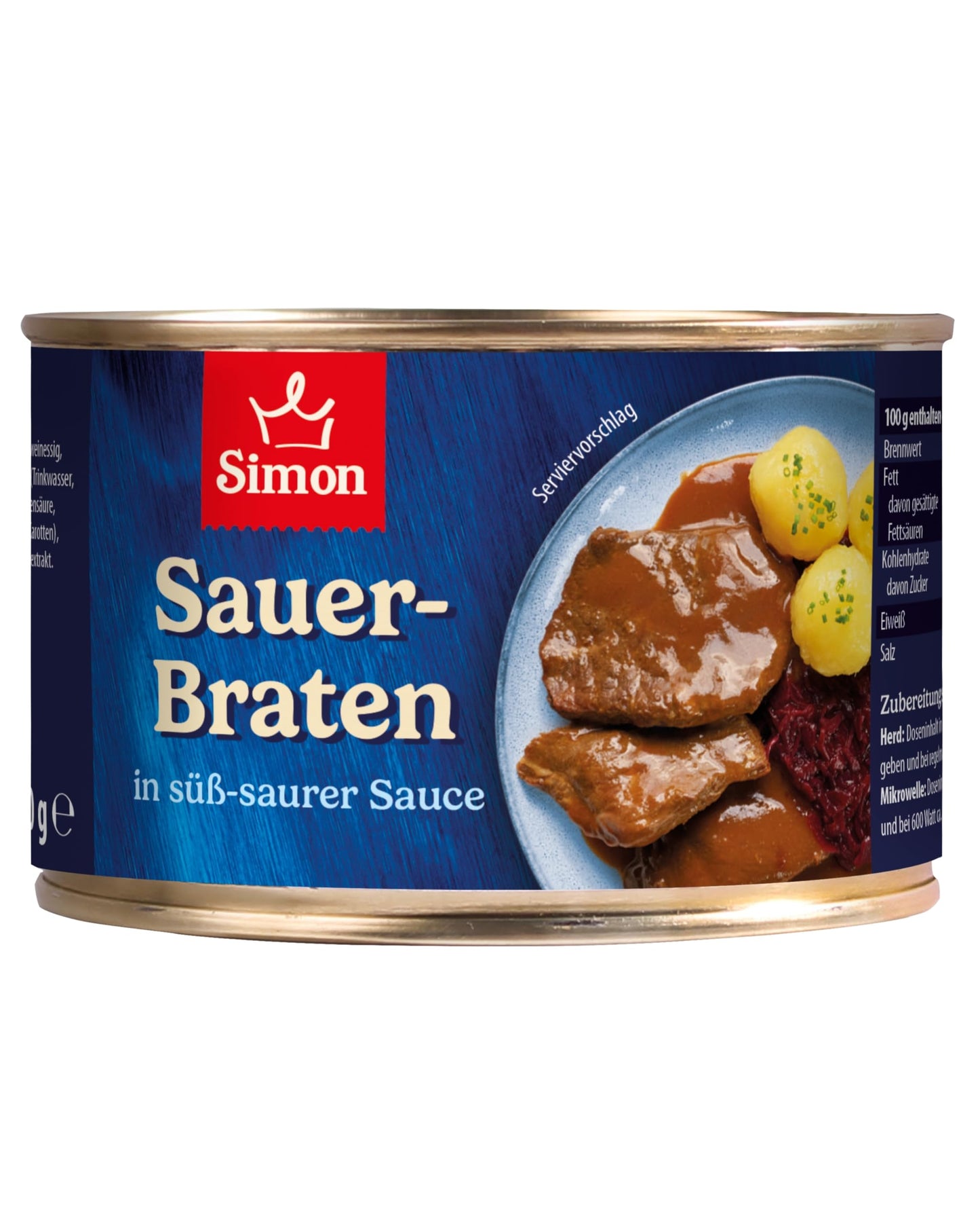 SIMON sautējums Sauerbraten ar liellopu gaļu saldskābā mērcē, 400 g