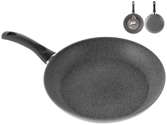 BALLARINI Cortina Granitium - 30 cm aluminum frying pan with stainless steel handle, gray, non-stick surface.