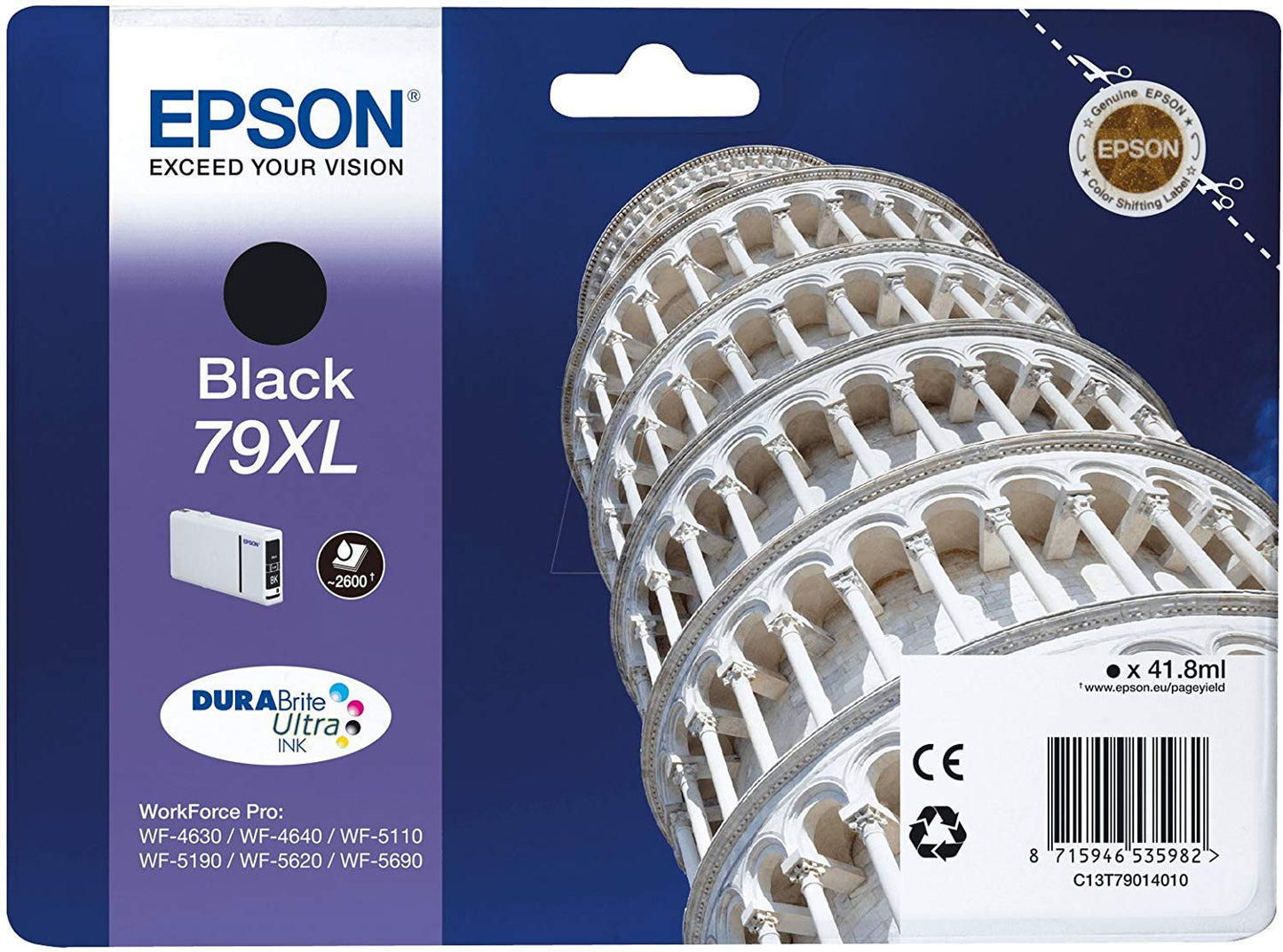 Epson T79XL tintes kasetne - melna, saderīga ar WF-4630DWF, WF-4640DTWF, WF-5110DW, WF-5190DW, WF-5620DWF, WF-5690DWF.