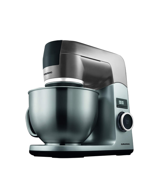 Grundig KMP8650S virtuves mašīna, 1000 W, 4,6 l nerūsējošā tērauda maisīšanas bļoda, melna/sudraba