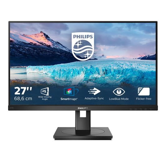 Philips 272S1AE - 27" FHD monitor, height adjustable, 1920x1080, 75 Hz, VGA, DVI, HDMI, DisplayPort, black