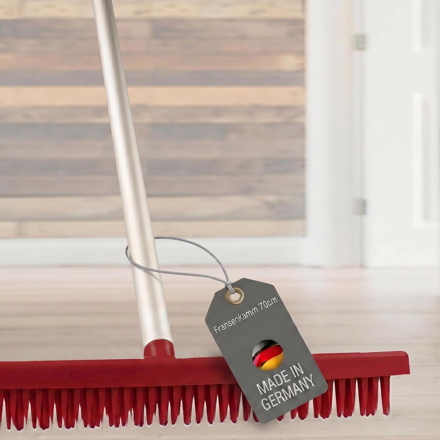 Paklāju frēze Lantelme Fransenkamm Rot ar kātu 70cm, vācu ražojums, paklāju ķemme bārkstiņu ķemmēšanai