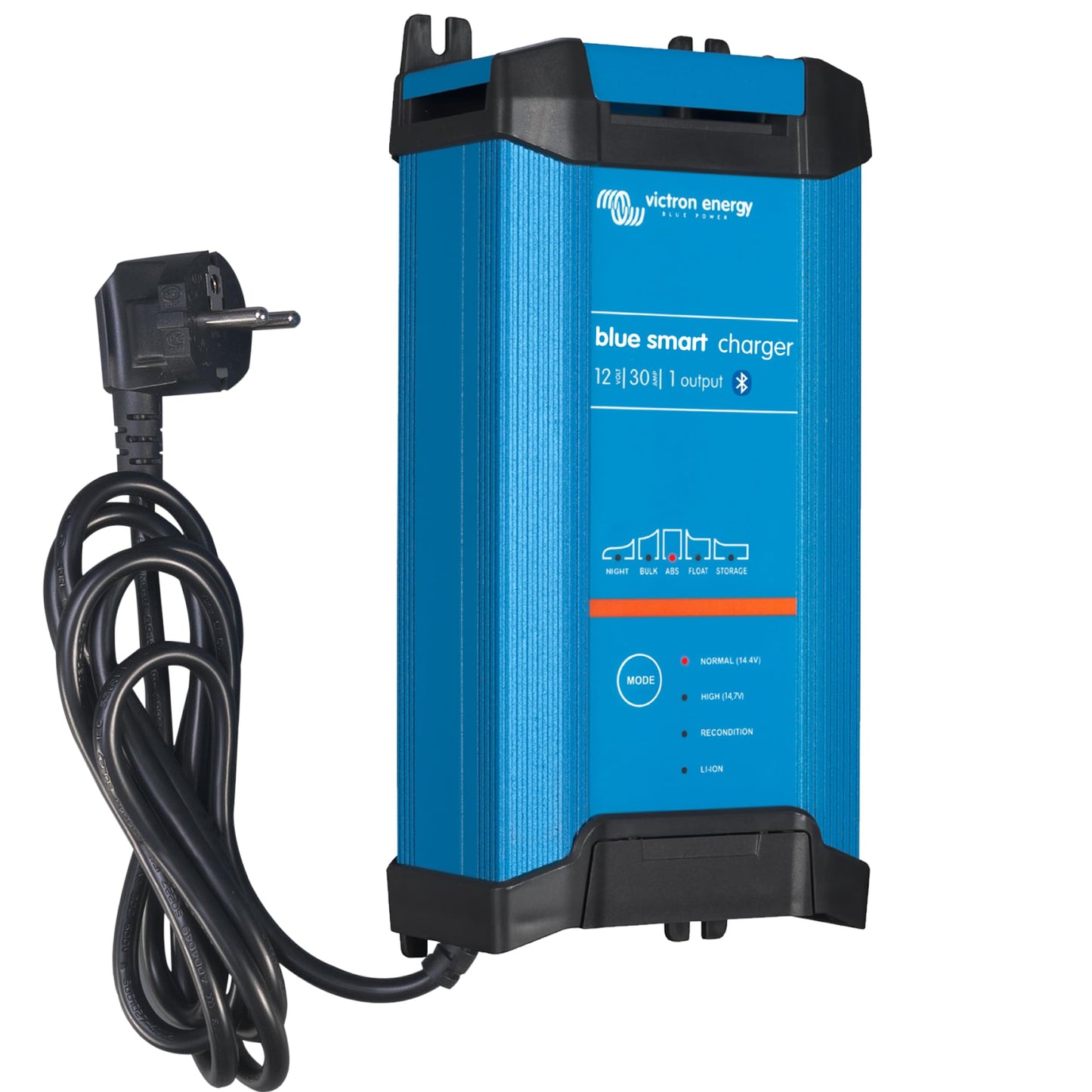 Akumulatora lādētājs Victron Energy Blue Smart Batterie Ladegerät 12-Volt 30 Ampere 230V, auto akumulatoru lādētājs, akumulatora uzturētājs un desulfatētājs, IP22, Bluetooth, 1 izeja, CEE 7/7