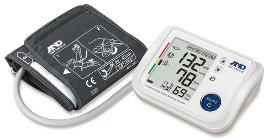 A & D UA-1020-W Wrist Blood Pressure Monitor - Adjustable cuff 22-42 cm, easy-to-read display, accurate readings.