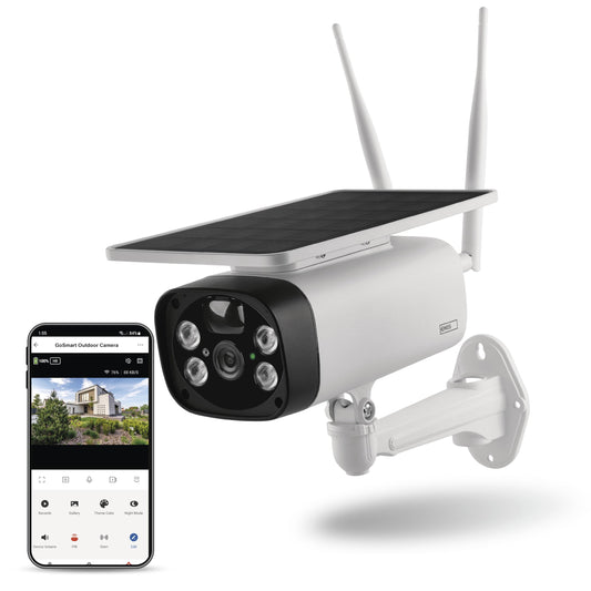 EMOS GoSmart bezvadu āra novērošanas kamera IP-600 Eye ar WiFi un lietotni + saules paneli, 1080p viedā mājas IP kamera ar akumulatoru, saderīga ar Alexa, Google Assistant, bez abonēšanas slazda