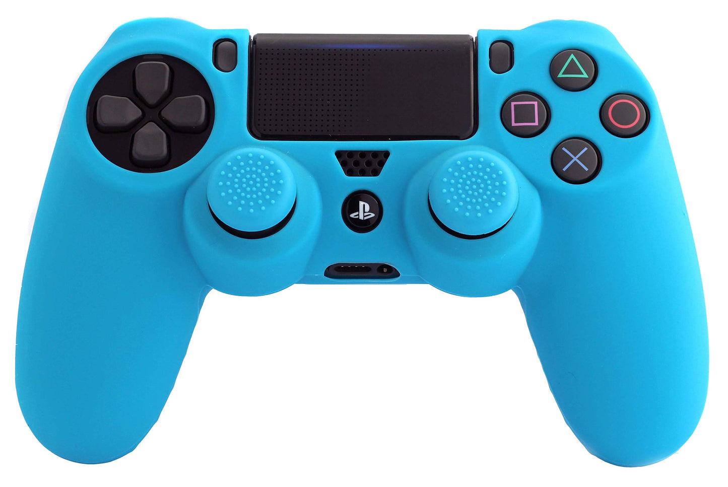 PS4 silikona apvalks + rokturi (zils)