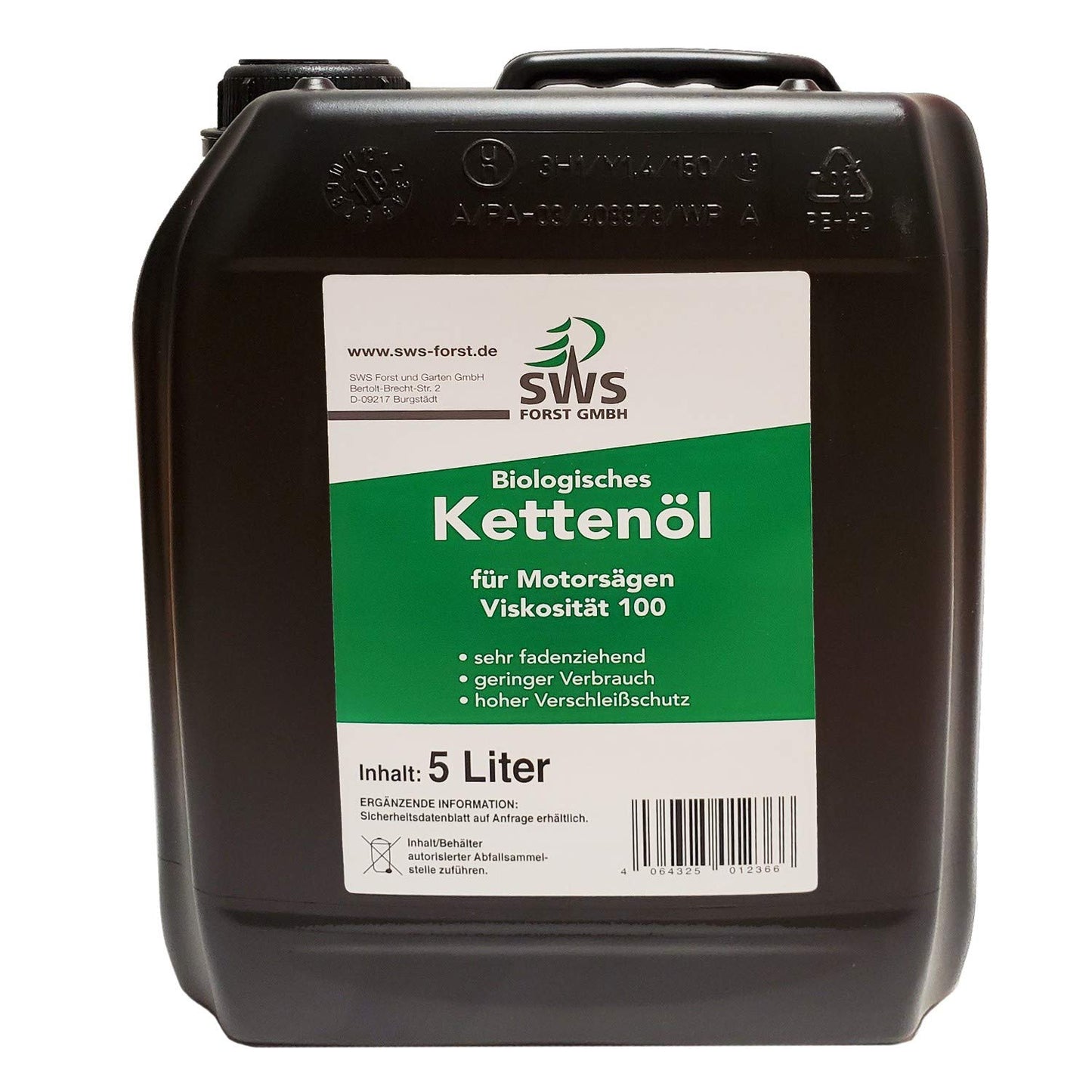 Bioloģiskā ķēdes eļļa SWS Forst GmbH, 5 litri
