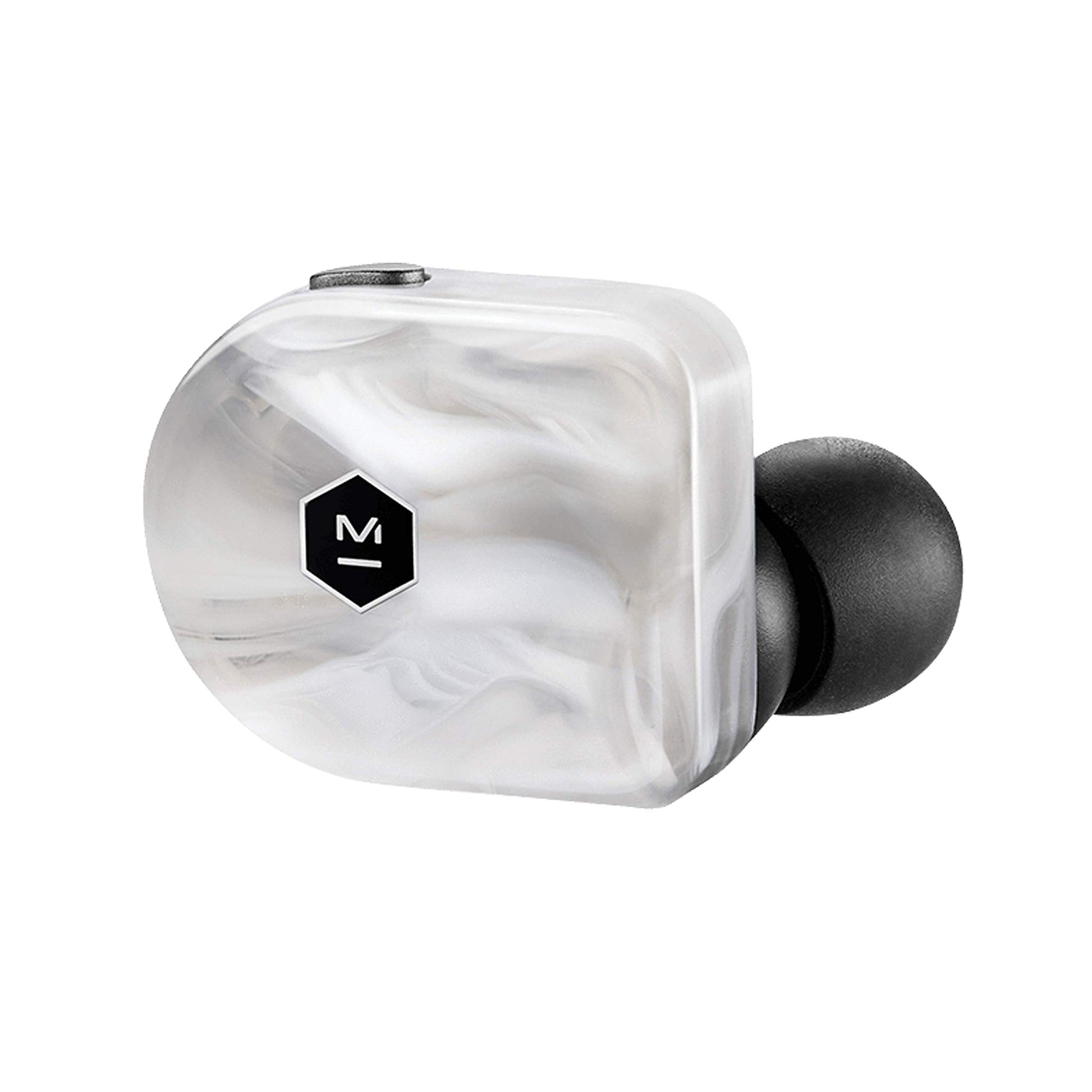 Master & Dynamic True Wireless austiņas - 3.5h akumulatora darbības laiks, cēlmetāla futrālis, IPX4, balts marmors