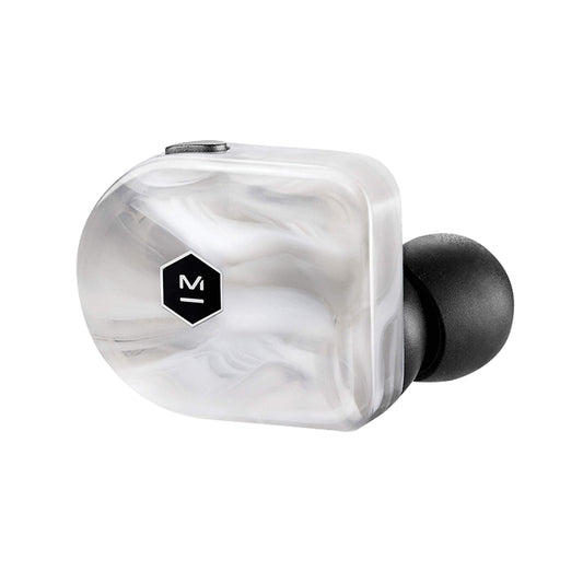 Master & Dynamic True Wireless austiņas - 3.5h akumulatora darbības laiks, cēlmetāla futrālis, IPX4, balts marmors