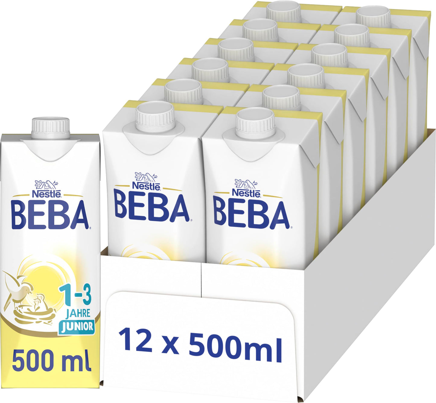 Bērnu piena dzēriens BEBA Junior 1-3 gadi, gatavs lietošanai, 12 x 500ml