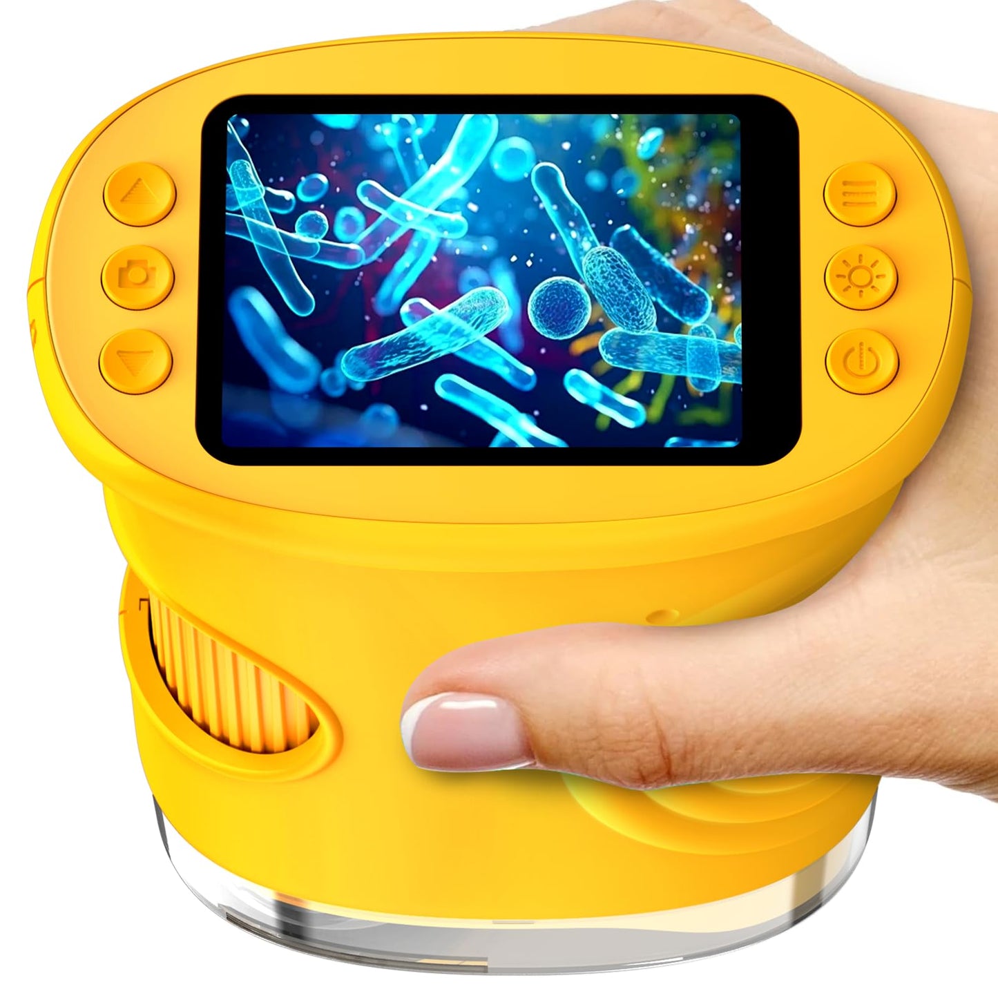 Bērnu mikroskops Ashfly 1080P HD 2.0" ekrāns, kabatas digitālais mikroskops ar LED apgaismojumu, savienojams ar datoru, oranžs, bērniem no 4 līdz 12 gadiem