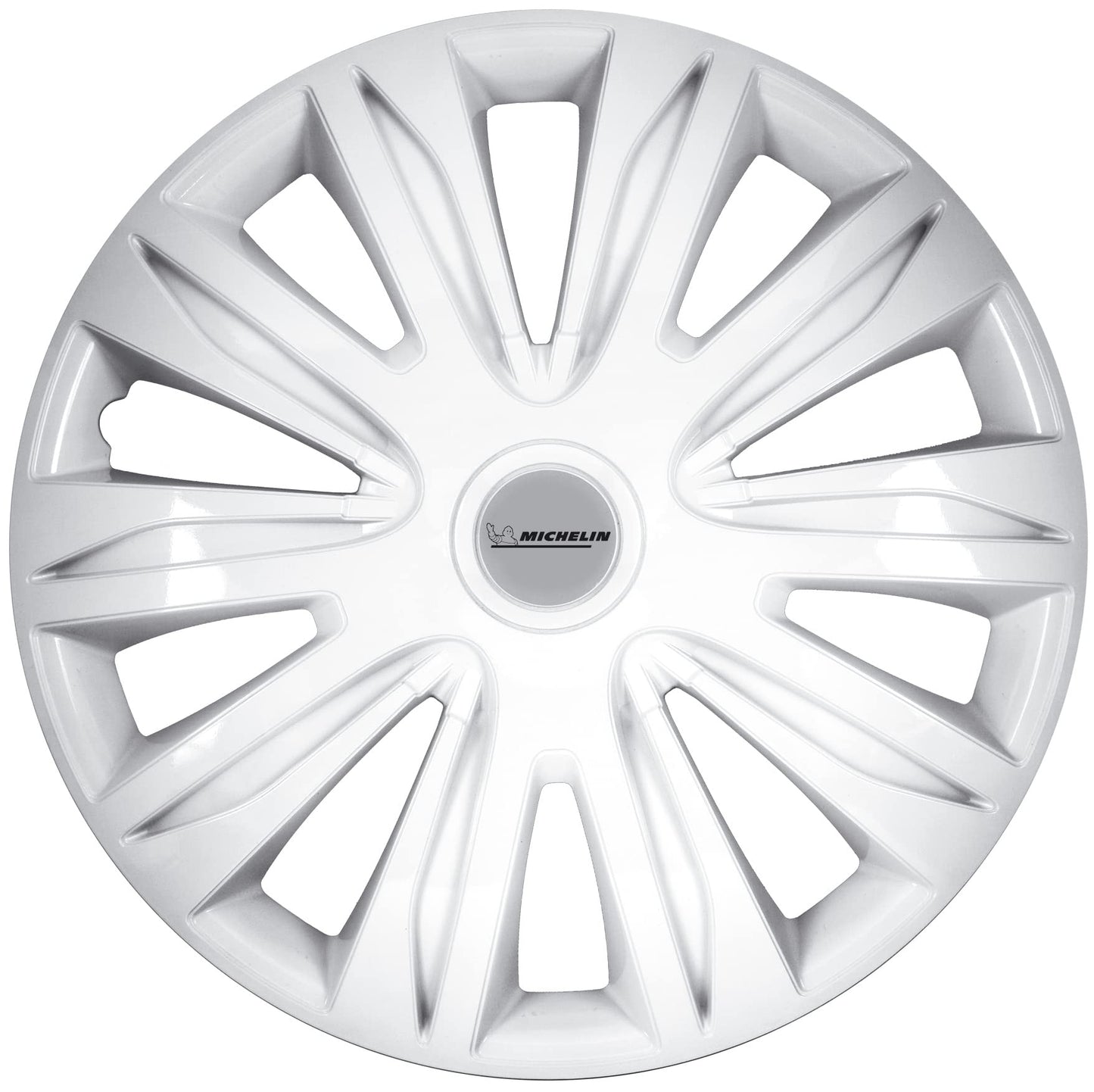 Riteņu disku vāciņš MICHELIN MX-FW 14 collu universāls, 4 gab., ABS plastmasa, Night-Vision-System, balts