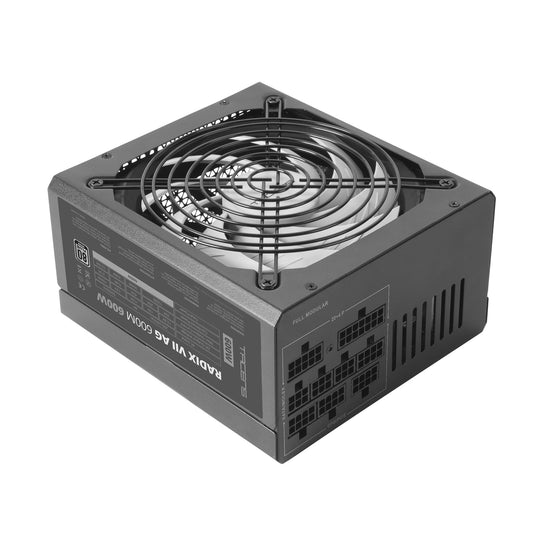 Tacens Radix VII AG 600 - 600W modular ATX power supply, 80Plus Silver, 140mm FDB fan, 10-year warranty, black.