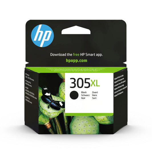 HP 305XL Black Ink Cartridge - High capacity, compatible with DeskJet 27xx, 41xx, ENVY 60xx, 64xx, single pack.