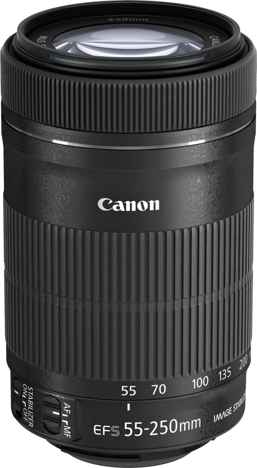 Canon EF-S 55-250mm 1:4-5.6 is STM telefoto zoom objektīvs (58mm filtra vītne) melns