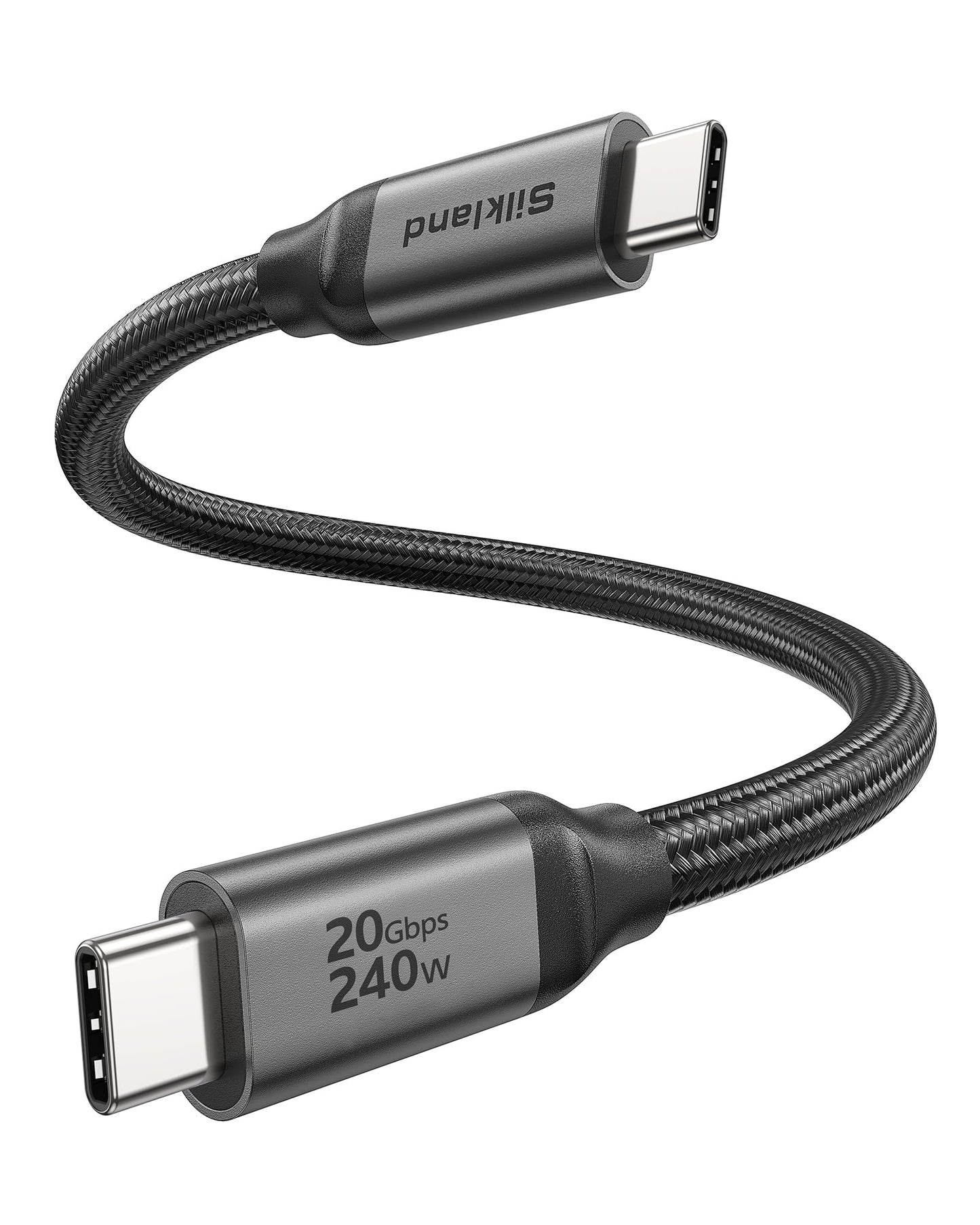 Silkland USB-C datu kabelis, īss, 20Gbps, USB 3.2 Gen2×2, USBC uz USBC, 30CM