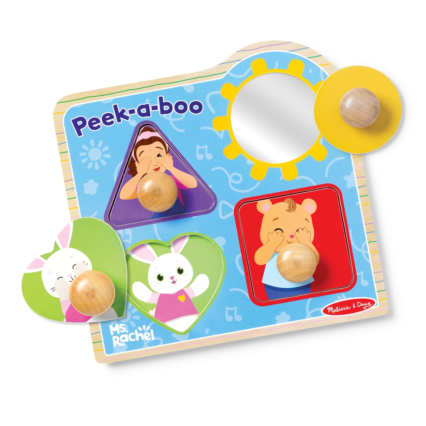 Melissa & Doug Ms. Rachel gūgu puzzle ar spoguli, 4 daļas, koka, no 1 gada