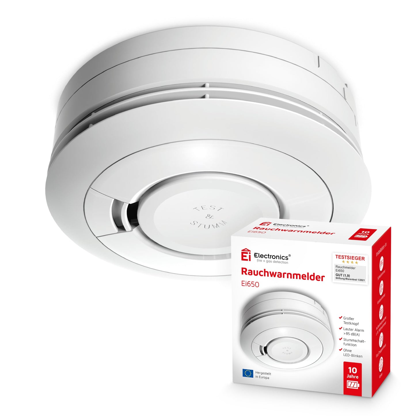 Ei Electronics Ei650 dūmu detektors ar 10 gadu akumulatoru